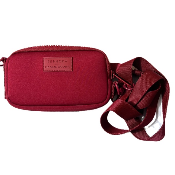 Sephora X Dagne Dover Crossbody Phone Bag Burgundy Red Neoprene - Picture 2 of 7